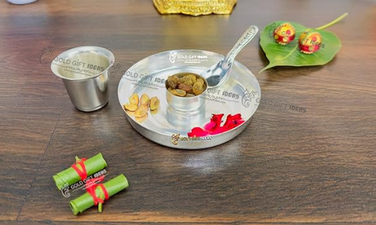 Silver Plated Baby Dinner Set For Annaprashan