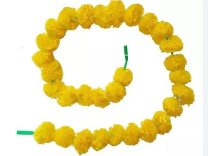 Yellow Marigold Plastic Premium Flower Garland (130cm) (1pc)