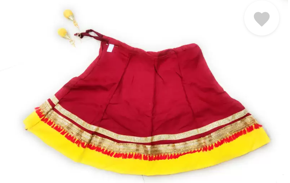 Baby Girls Lehenga Choli Party Wear Printed Lehenga Choli  (Yellow) (6-12 Months)