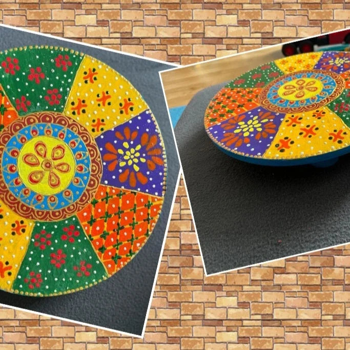 Handicraft wooden rajasthani puja chowki