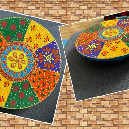 Handicraft wooden rajasthani puja chowki