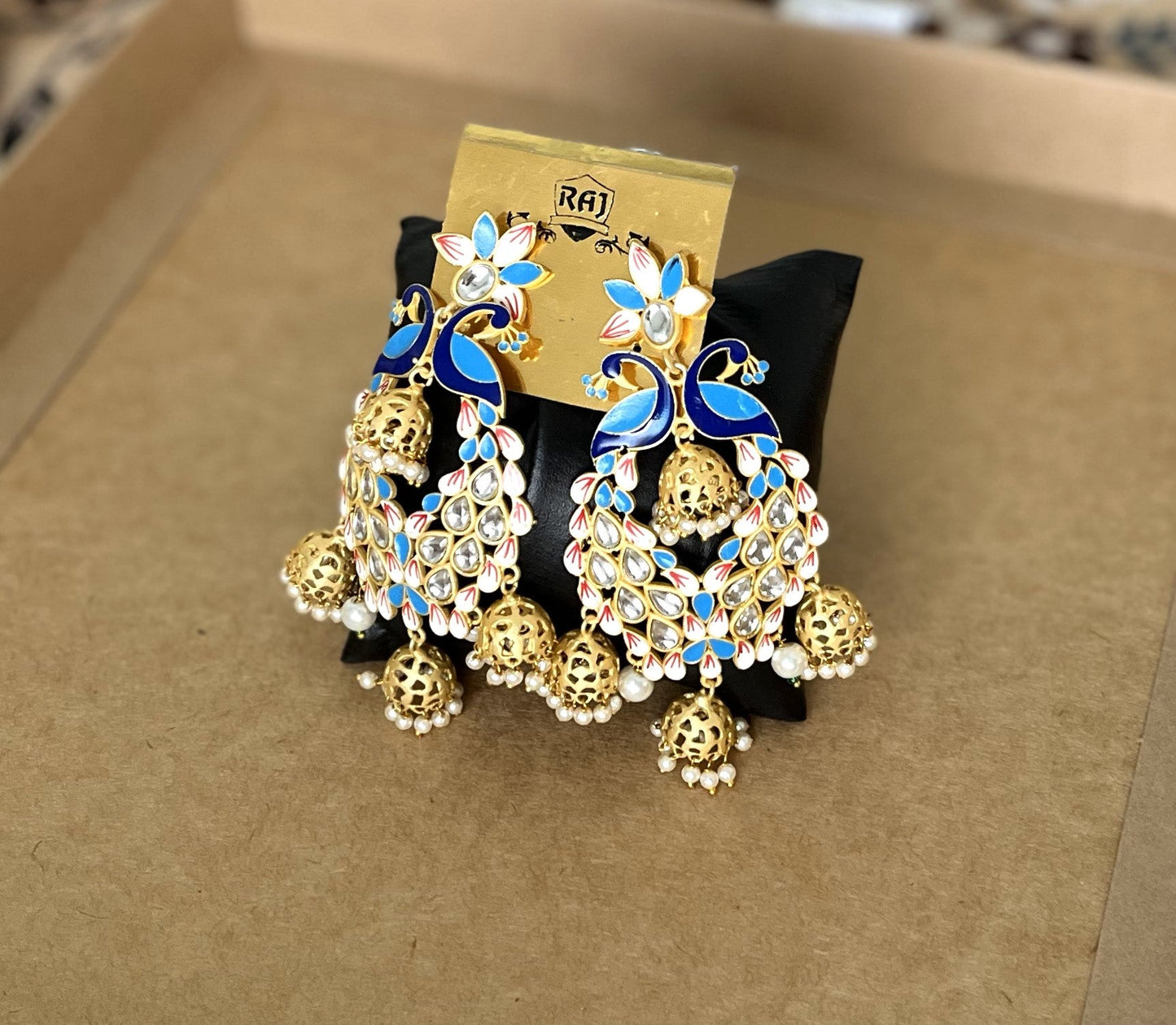 Peacock Kundan Jhumka