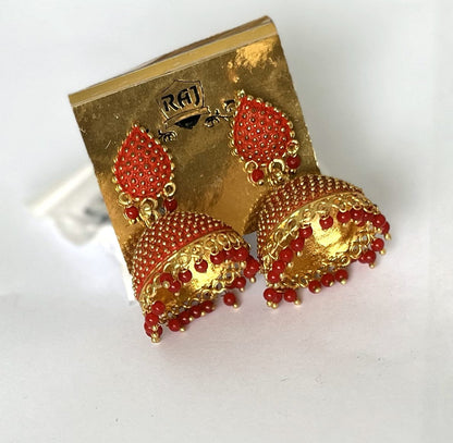 Red Golden Jhumki