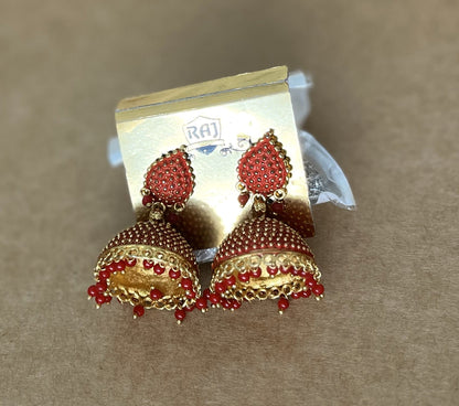 Red Golden Jhumki